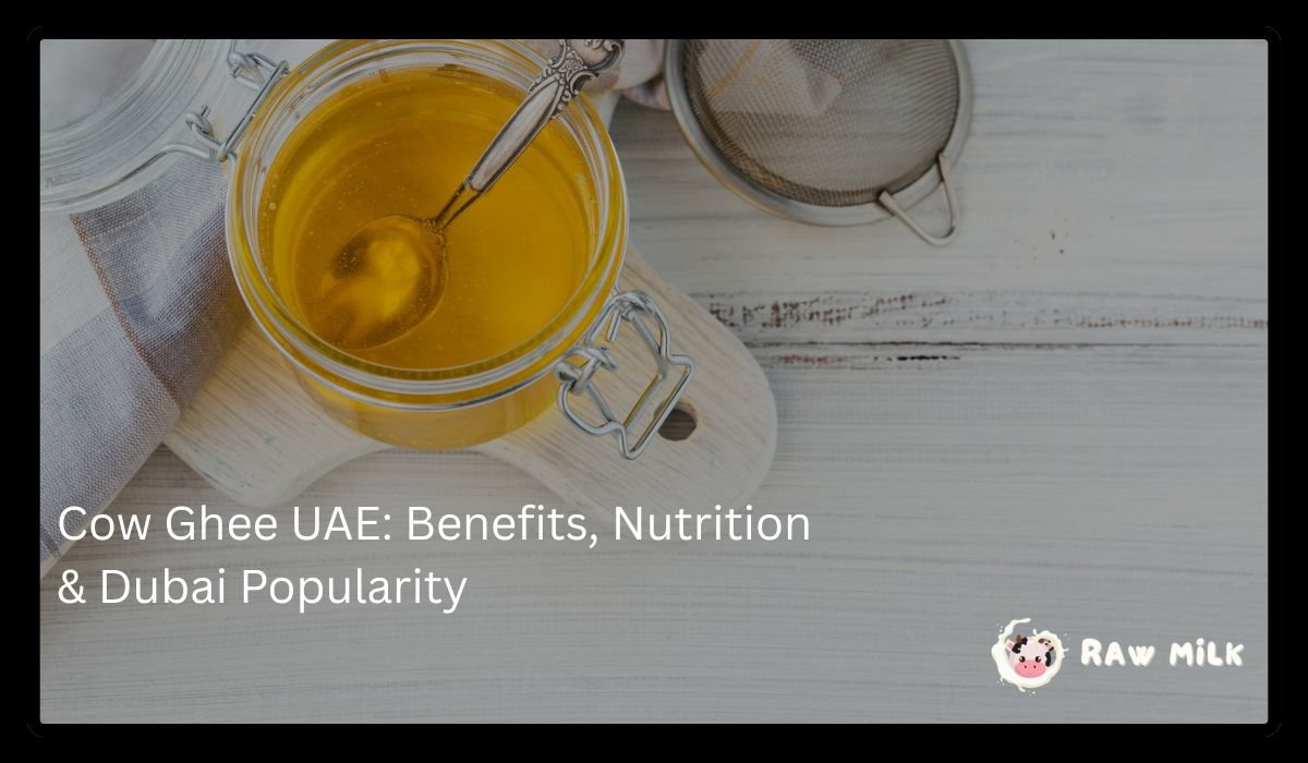 Cow ghee in a glass jar showcasing rich golden texture, popular in UAE households